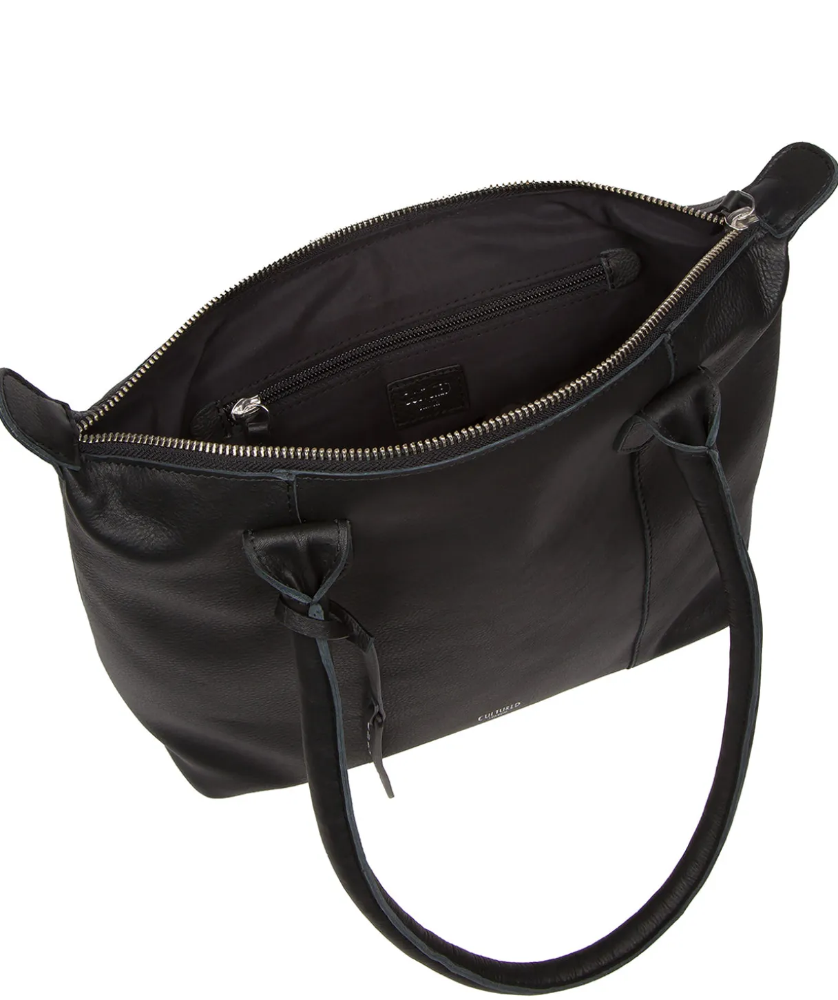 Uma' Black Leather Tote Bag