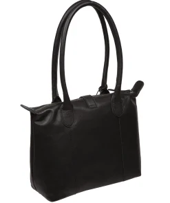 Uma' Black Leather Tote Bag