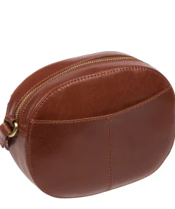 Una' Conker Brown Leather Cross Body Bag