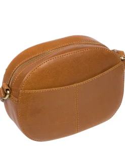 Una' Dark Tan Leather Cross Body Bag