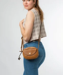 Una' Dark Tan Leather Cross Body Bag
