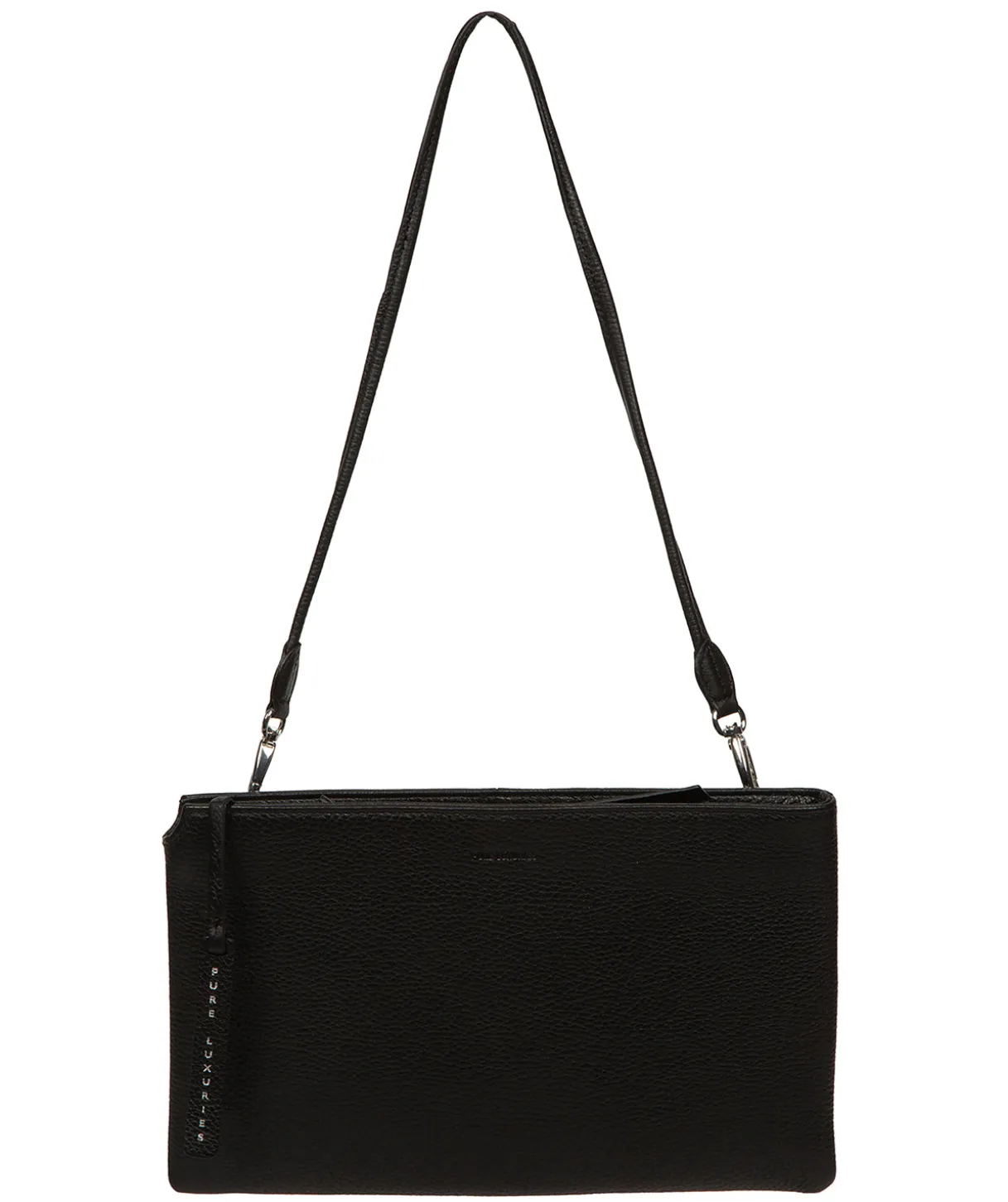 Venetia' Black Leather Grab Clutch Bag