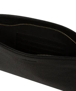 Venetia' Black Leather Grab Clutch Bag