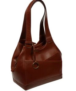 Vesper' Conker Brown Leather Handbag