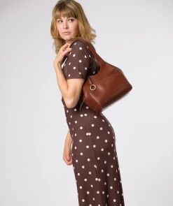Vesper' Conker Brown Leather Handbag