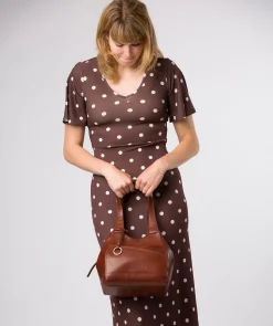 Vesper' Conker Brown Leather Handbag
