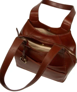 Vesper' Conker Brown Leather Handbag