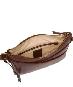Viola' Conker Brown Leather Cross Body Bag