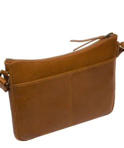Viola' Dark Tan Leather Cross Body Bag