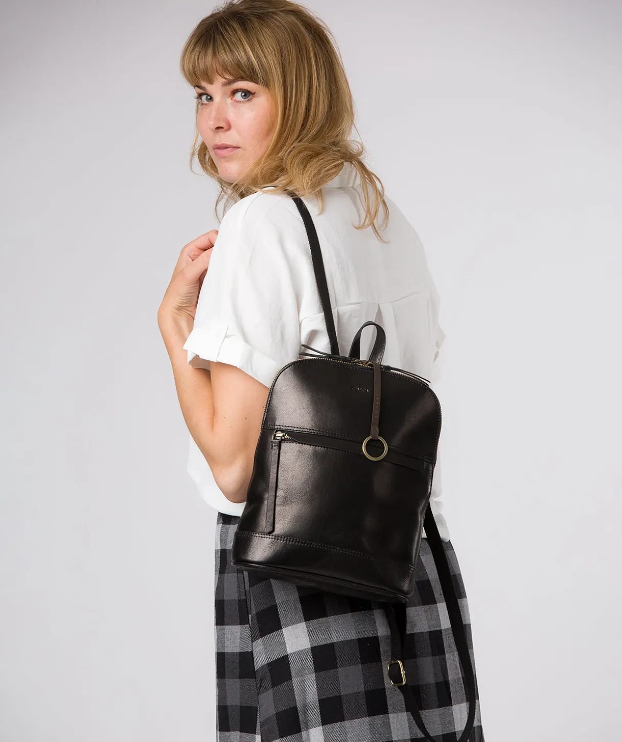 Violetta' Black Leather Backpack