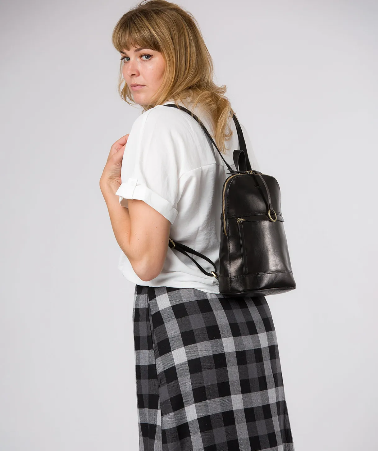 Violetta' Black Leather Backpack