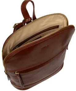 Violetta' Conker Brown Leather Backpack