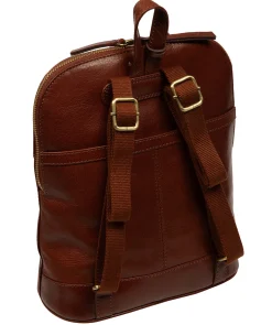 Violetta' Conker Brown Leather Backpack