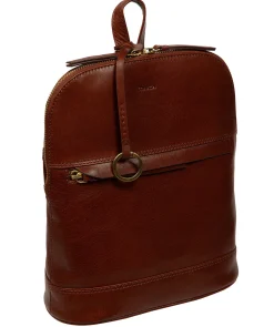 Violetta' Conker Brown Leather Backpack