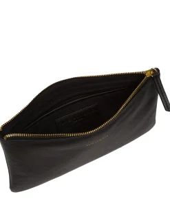 Wilmslow' Black Nappa Leather Clutch Bag
