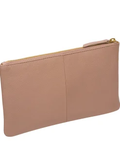 Wilmslow' Blush Pink Nappa Leather Clutch Bag
