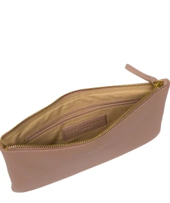 Wilmslow' Blush Pink Nappa Leather Clutch Bag