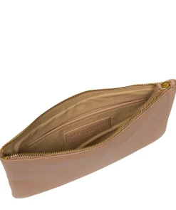 Wilmslow' Latte Nappa Leather Clutch Bag