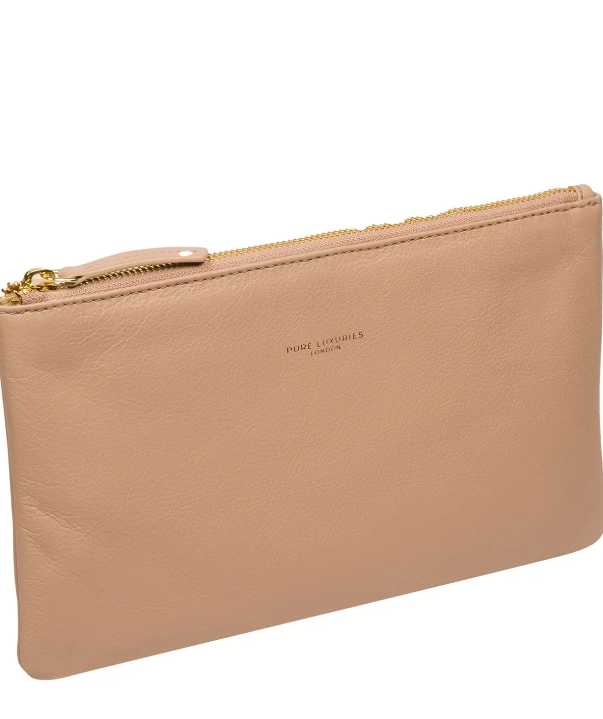Wilmslow' Latte Nappa Leather Clutch Bag