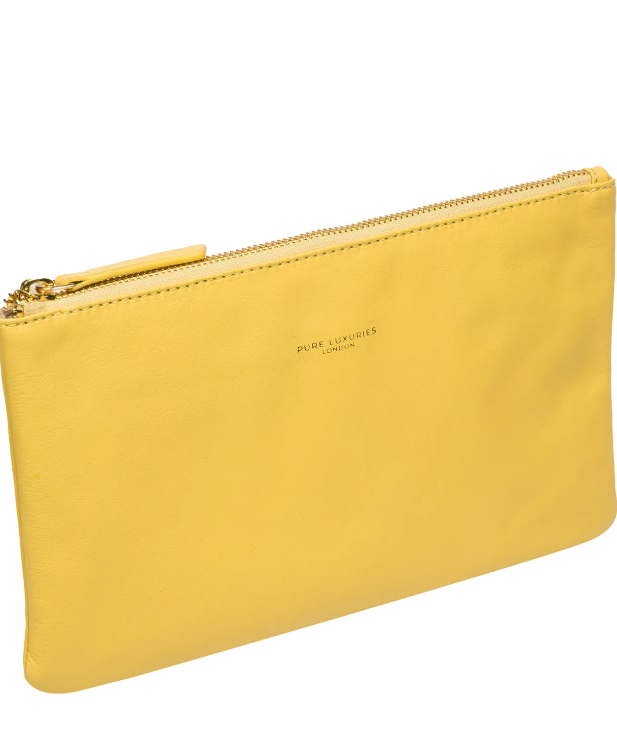 Wilmslow' Lemon Drop Nappa Leather Clutch Bag