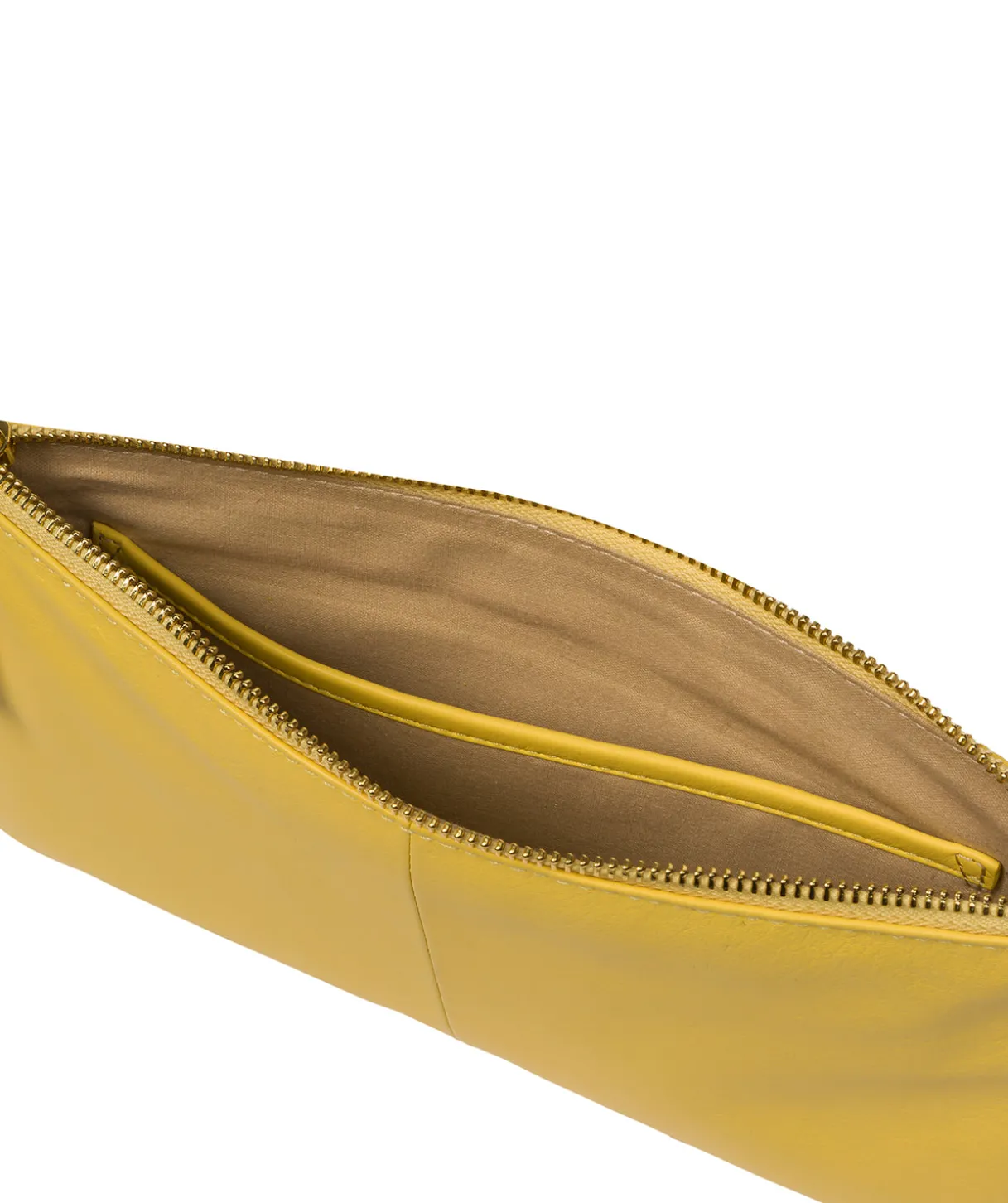 Wilmslow' Lemon Drop Nappa Leather Clutch Bag