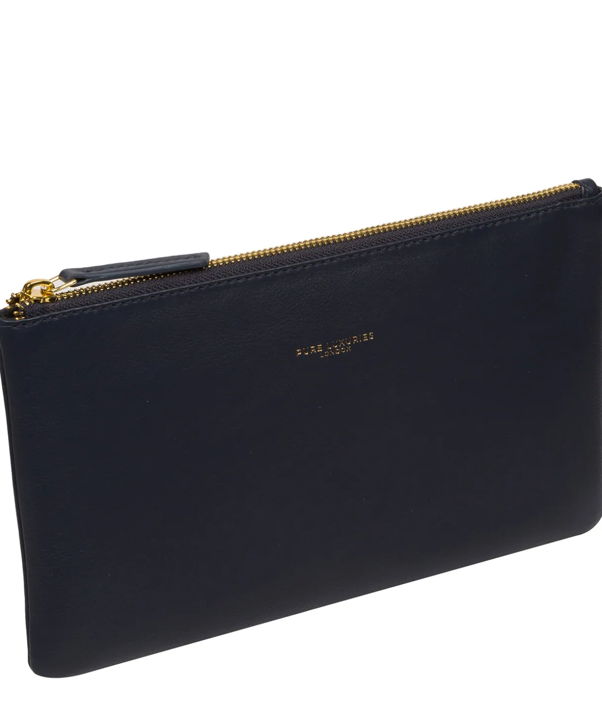 Wilmslow' Navy Nappa Leather Clutch Bag
