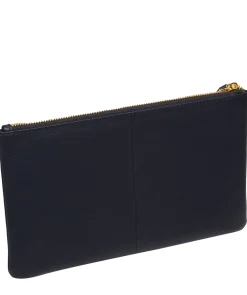 Wilmslow' Navy Nappa Leather Clutch Bag