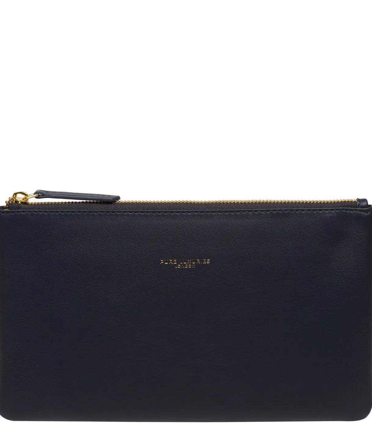 Wilmslow' Navy Nappa Leather Clutch Bag