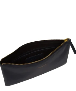 Wilmslow' Navy Nappa Leather Clutch Bag