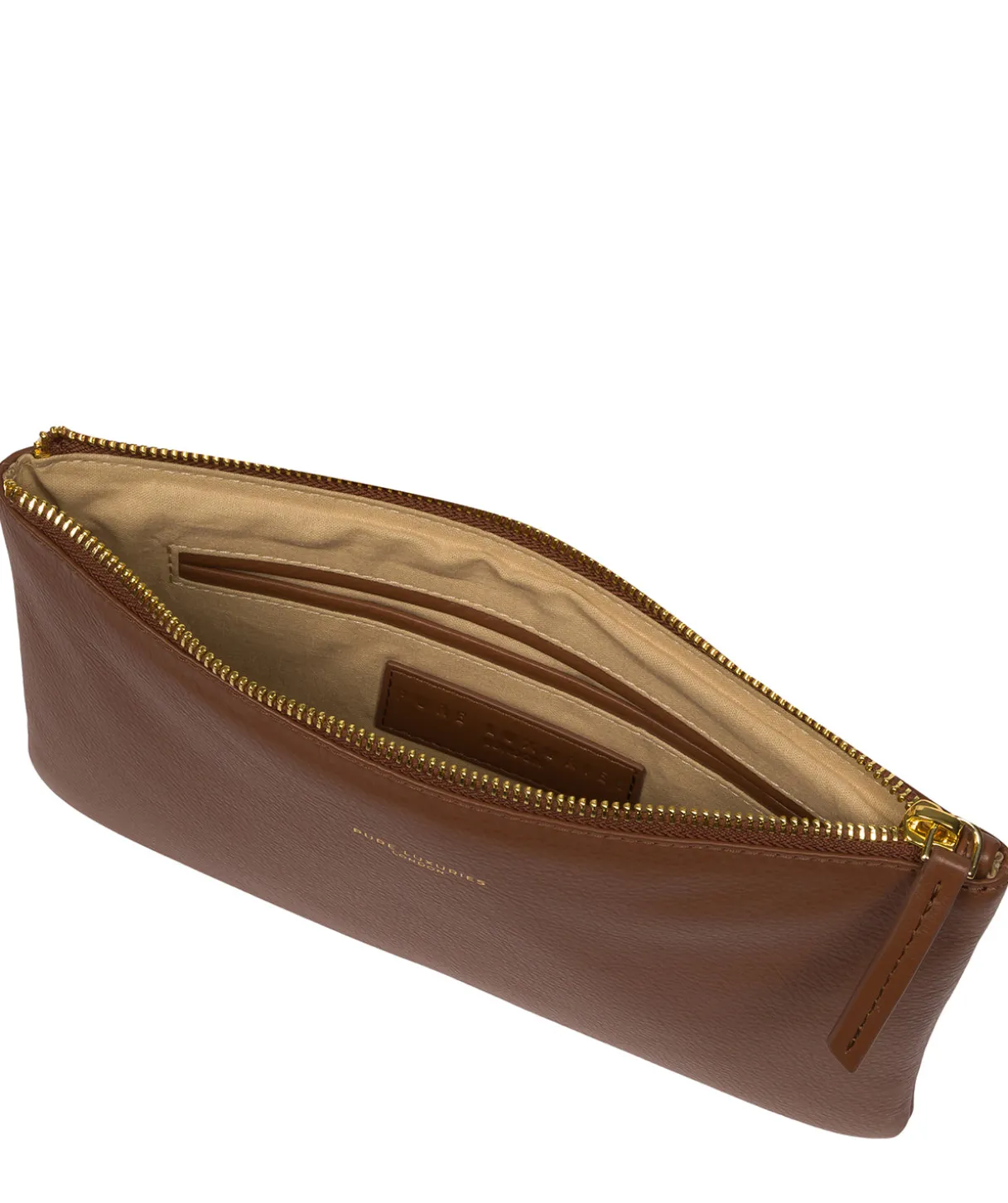 Wilmslow' Tan Nappa Leather Clutch Bag