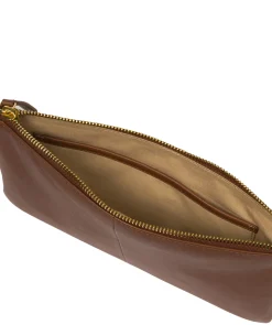Wilmslow' Tan Nappa Leather Clutch Bag