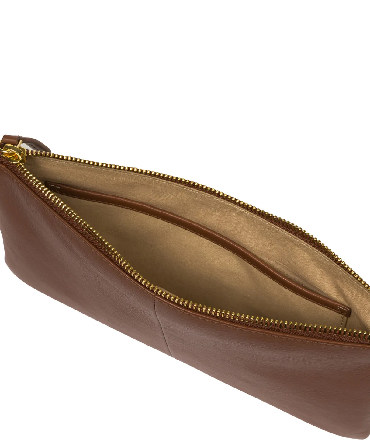 Wilmslow' Tan Nappa Leather Clutch Bag