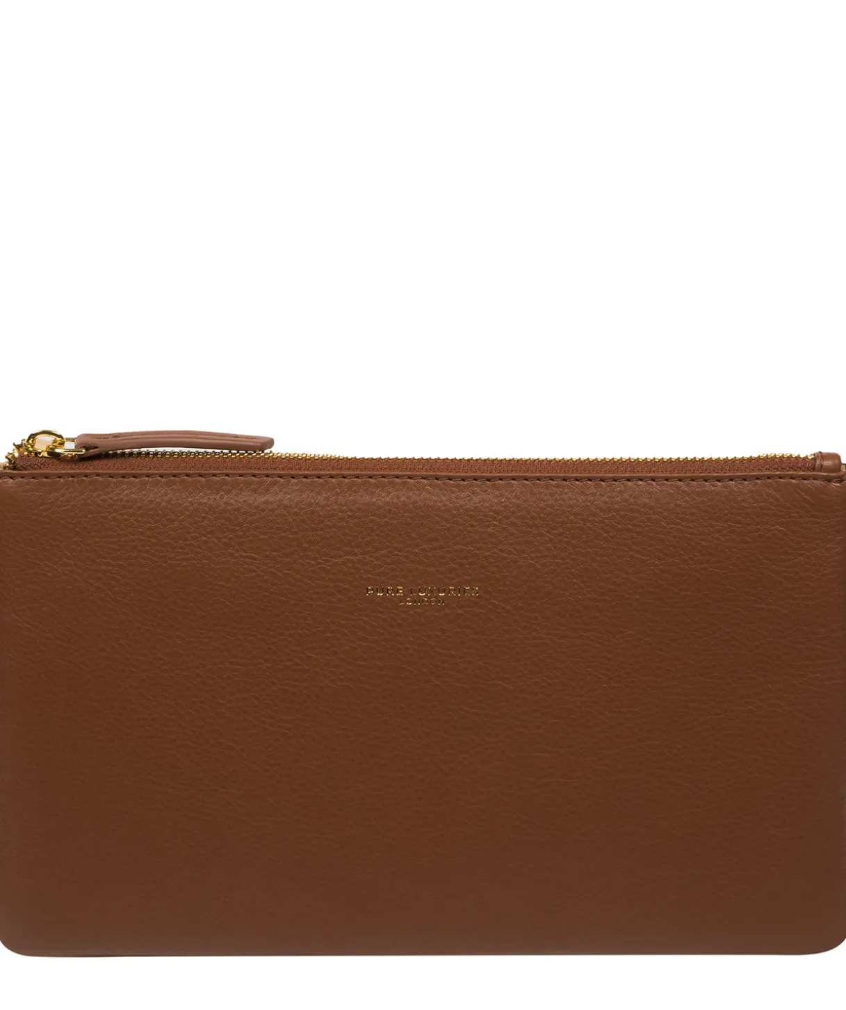 Wilmslow' Tan Nappa Leather Clutch Bag