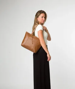 Wimbley' Tan Leather Tote Bag