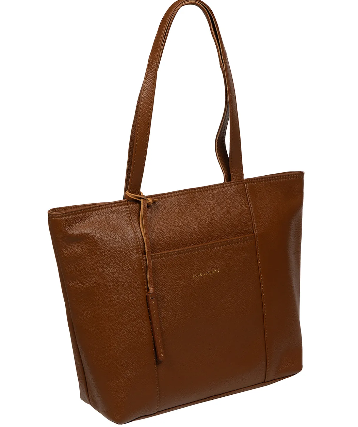 Wimbley' Tan Leather Tote Bag