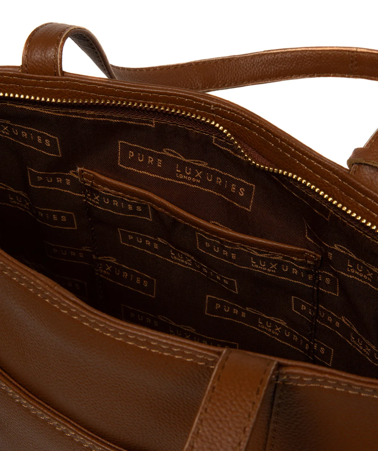 Wimbley' Tan Leather Tote Bag