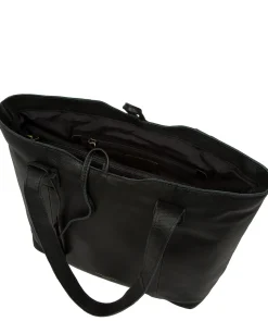 Windsor' Black Leather Tote Bag