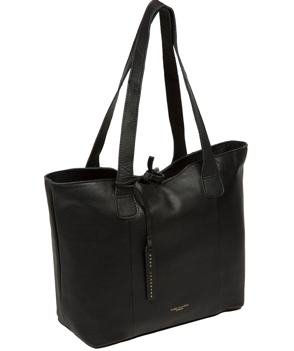Windsor' Black Leather Tote Bag