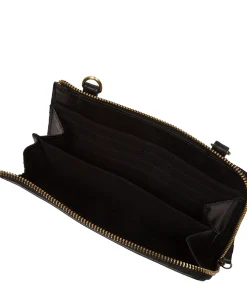 Winnie' Black Leather Cross Body Phone Clutch Bag