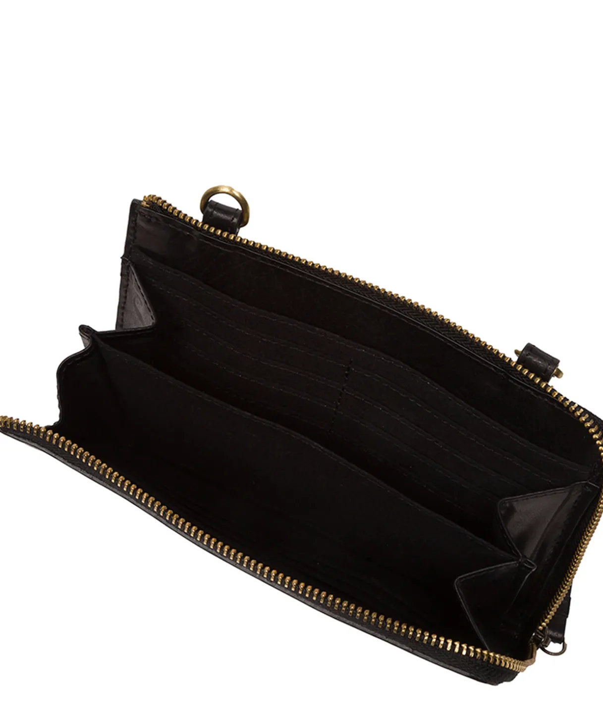 Winnie' Black Leather Cross Body Phone Clutch Bag
