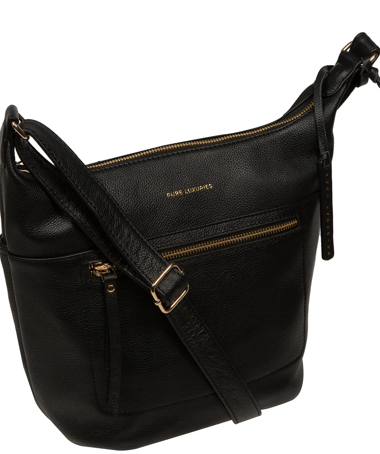 Wittering' Black Leather Shoulder Bag