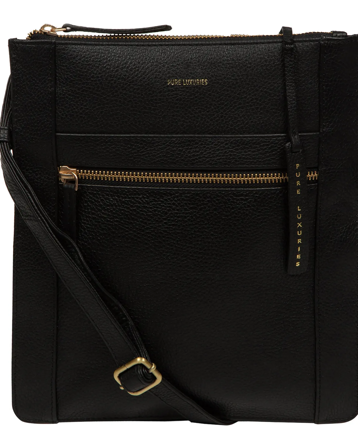 Wren' Black Leather Cross Body Bag