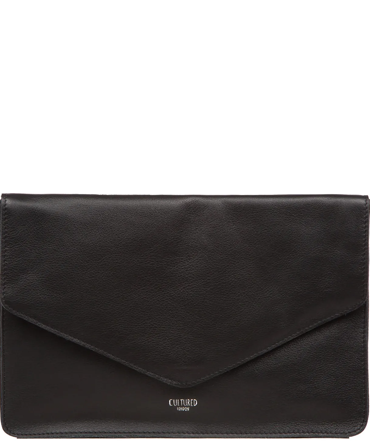 Yara' Black Leather Clutch Bag