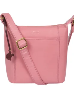 Yasmin' Blush Leather Cross Body Bag