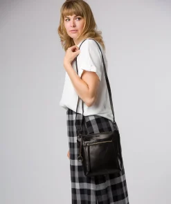 Zarro' Black Leather Shoulder Bag