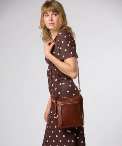 Zarro' Conker Brown Leather Shoulder Bag