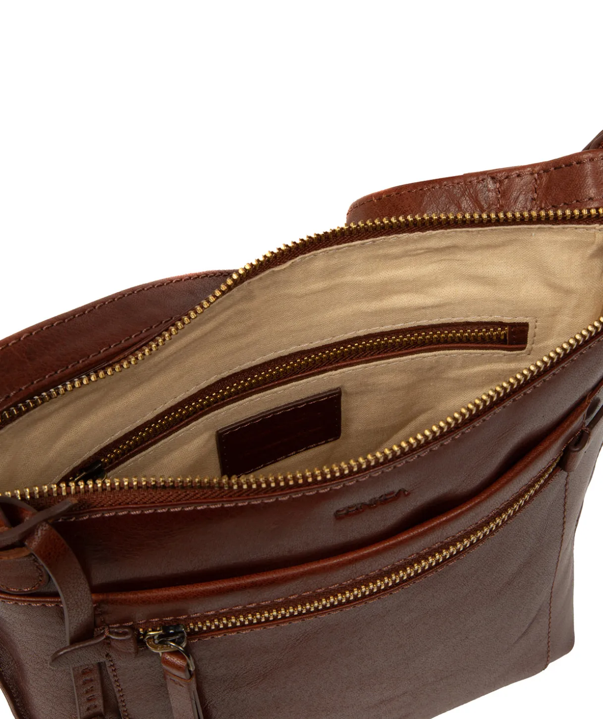Zarro' Conker Brown Leather Shoulder Bag