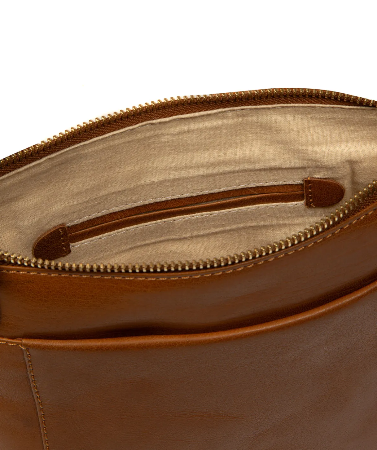 Zarro' Dark Tan Leather Shoulder Bag