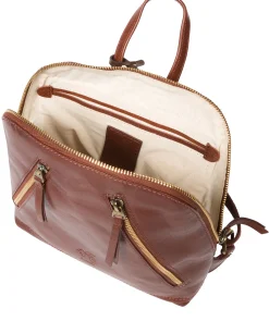 Zoe' Conker Brown Leather Backpack