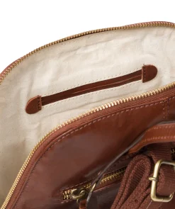 Zoe' Conker Brown Leather Backpack